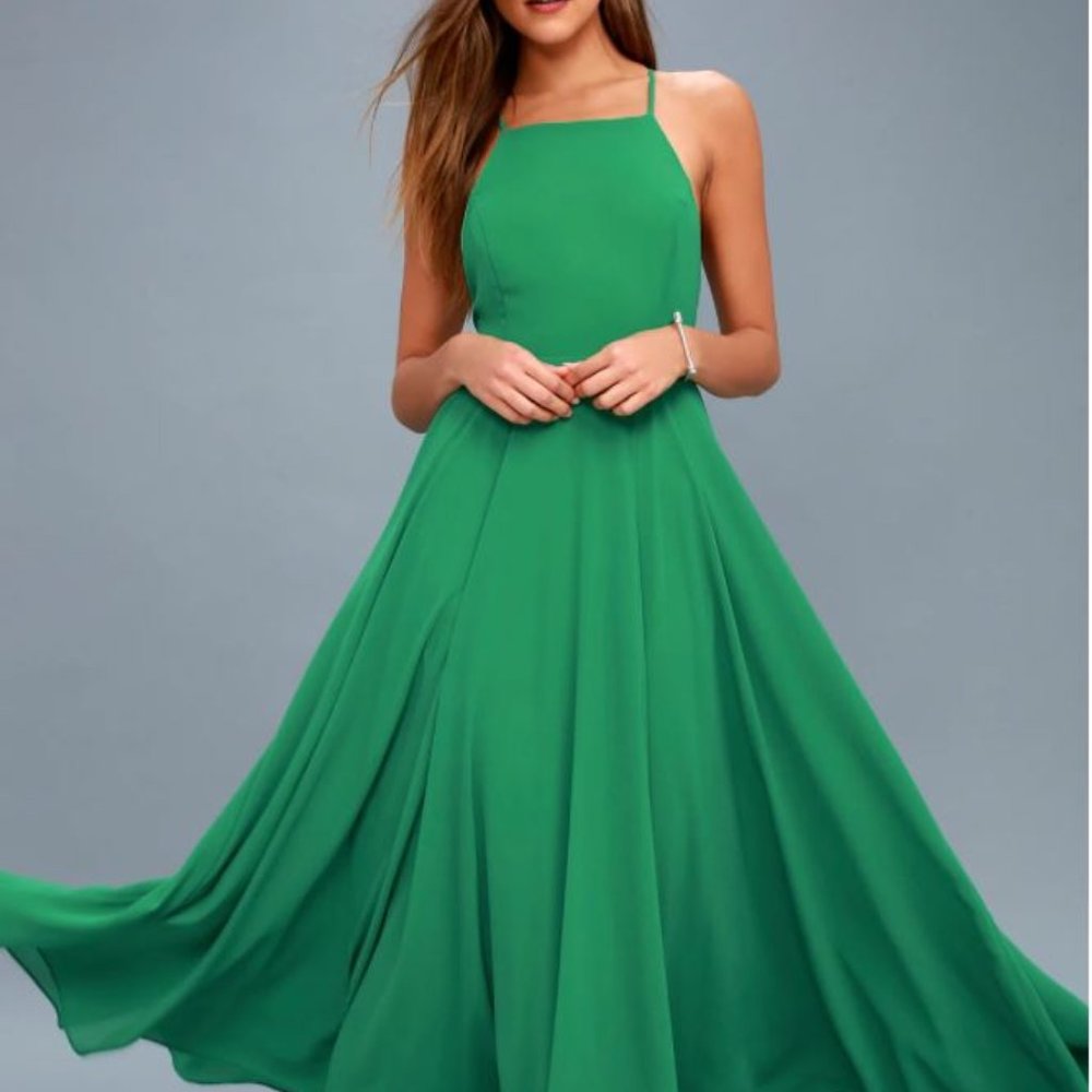 NWT Lulus Green Maxi Dress - Medium
